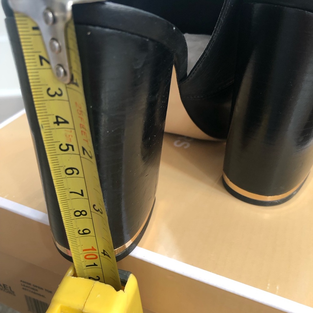 Michael Kors Black Leather Mules with Peep-Toe - Picture 4 of 4